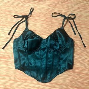 Dark Teal Corset Top with tie straps
